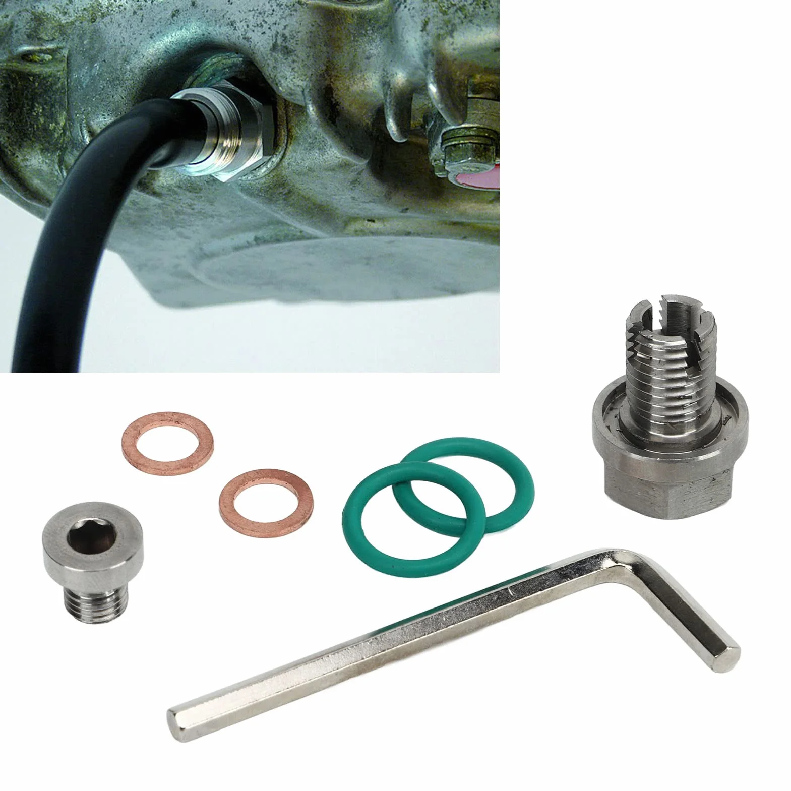 Tapón de Drenaje de Aceite Tapón de Protección del Cárter de Aceite del Motor Tapón de Drenaje Piggyback de Gran Tamaño Kits de Reparación de Roscas de Cárter de Aceite (M14.1-1.5x15mm)