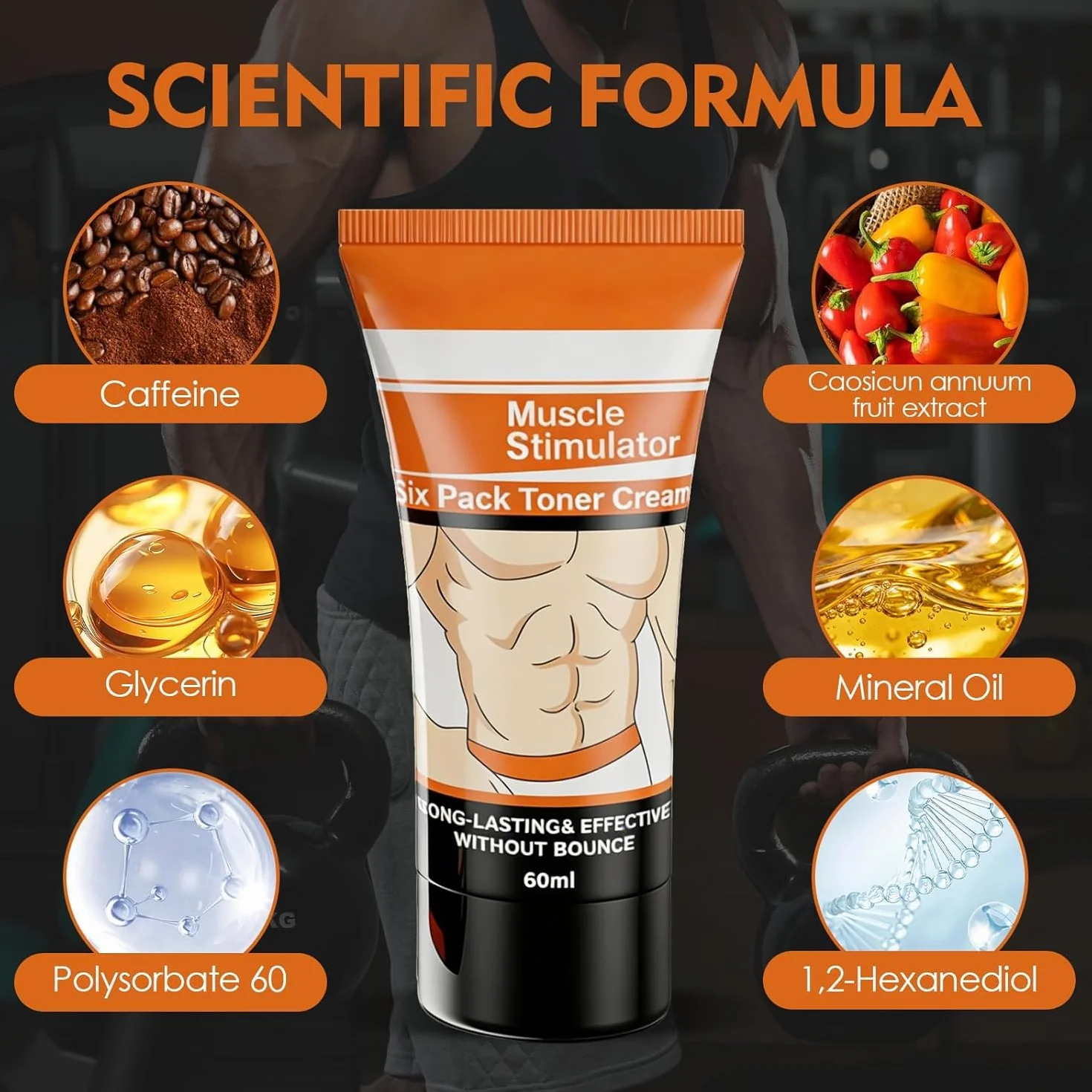 Crema Abdominal 2 Piezas, Crema De Masaje Con Efecto Calor, Gel Corporal Para Fitness Y Entrenamiento