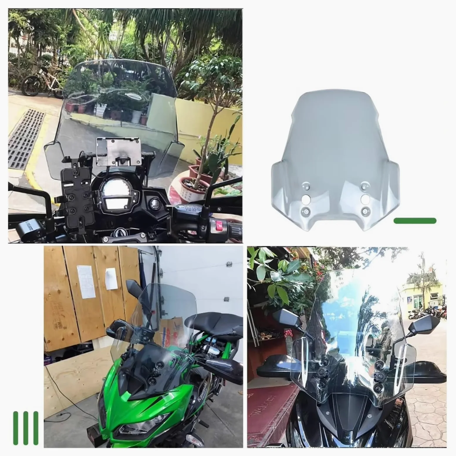 Para Kawasaki Para Versys 1000 650 2015 2016 2017 2018 Para Versys 650 Parabrisas Delantero Deflectores De Aire Parabrisas Del Motor Parabrisas Deportivo Visera Deflector(Clear)