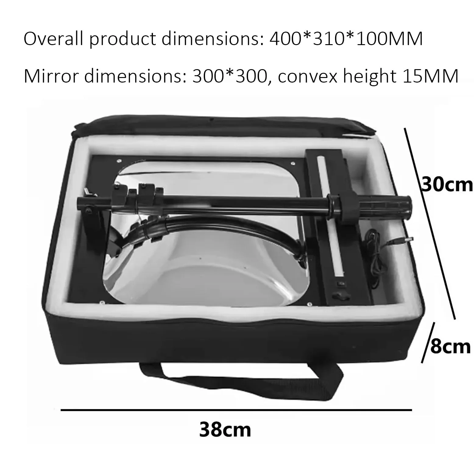 Espejo de inspección bajo vehículos, Espejo telescópico con luz LED y Rueda Universal, Varilla Extensible de 40-115 cm, batería Recargable, para talleres mecánicos