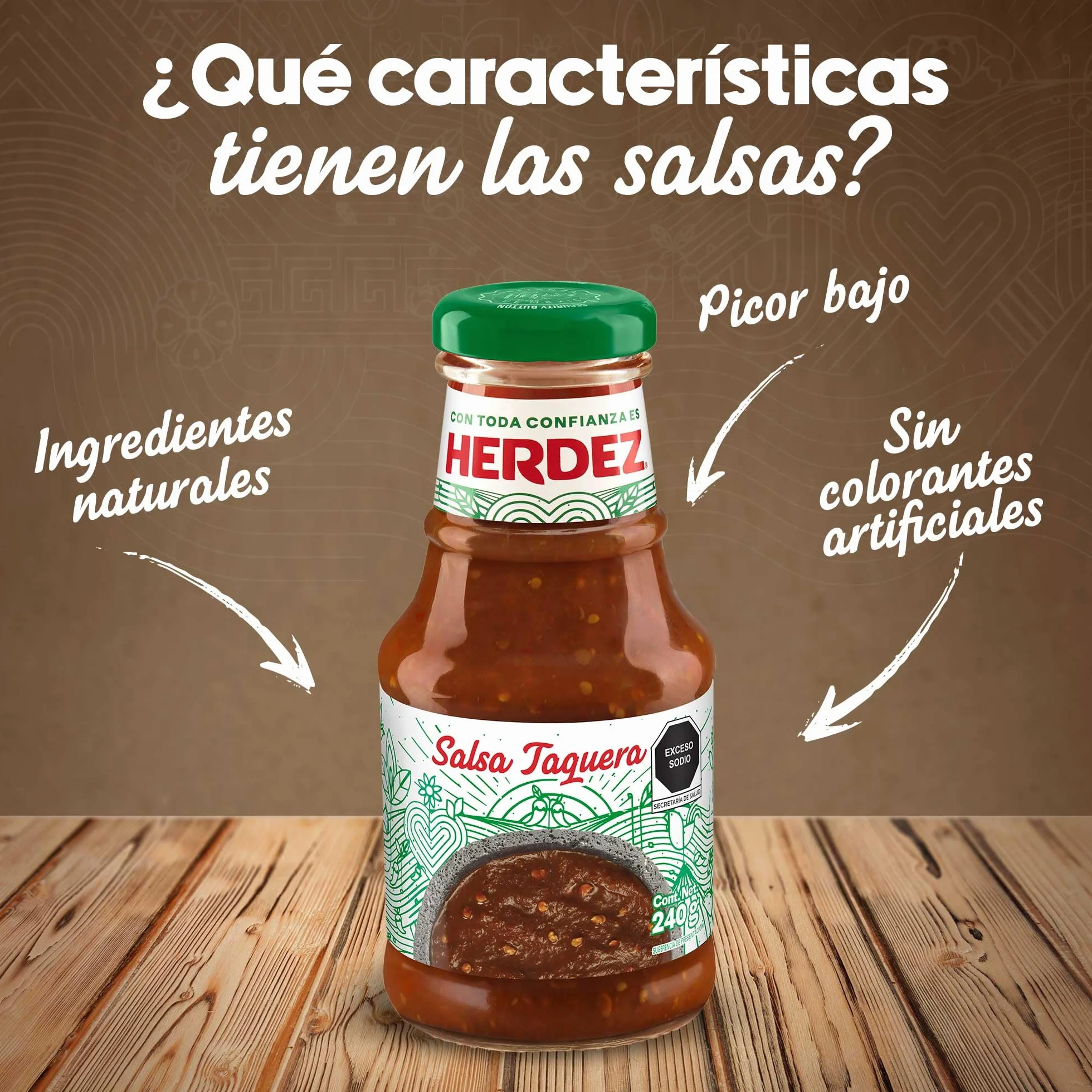 Herdez Salsa Taquera 240 g Salsa roja picante mexicana
