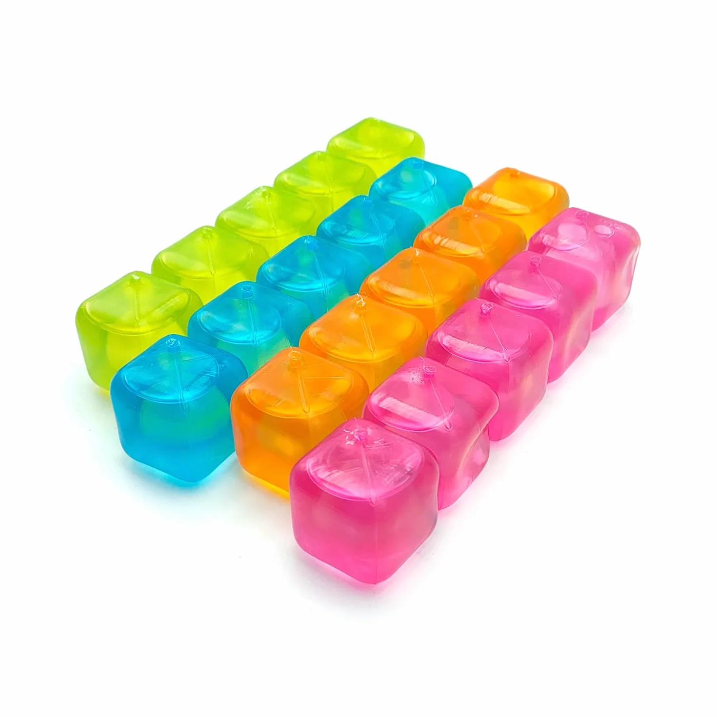 Cubitos de hielo reutilizables sin BPA, juego de 20 piezas de colores, ecológicos para bebidas y cócteles