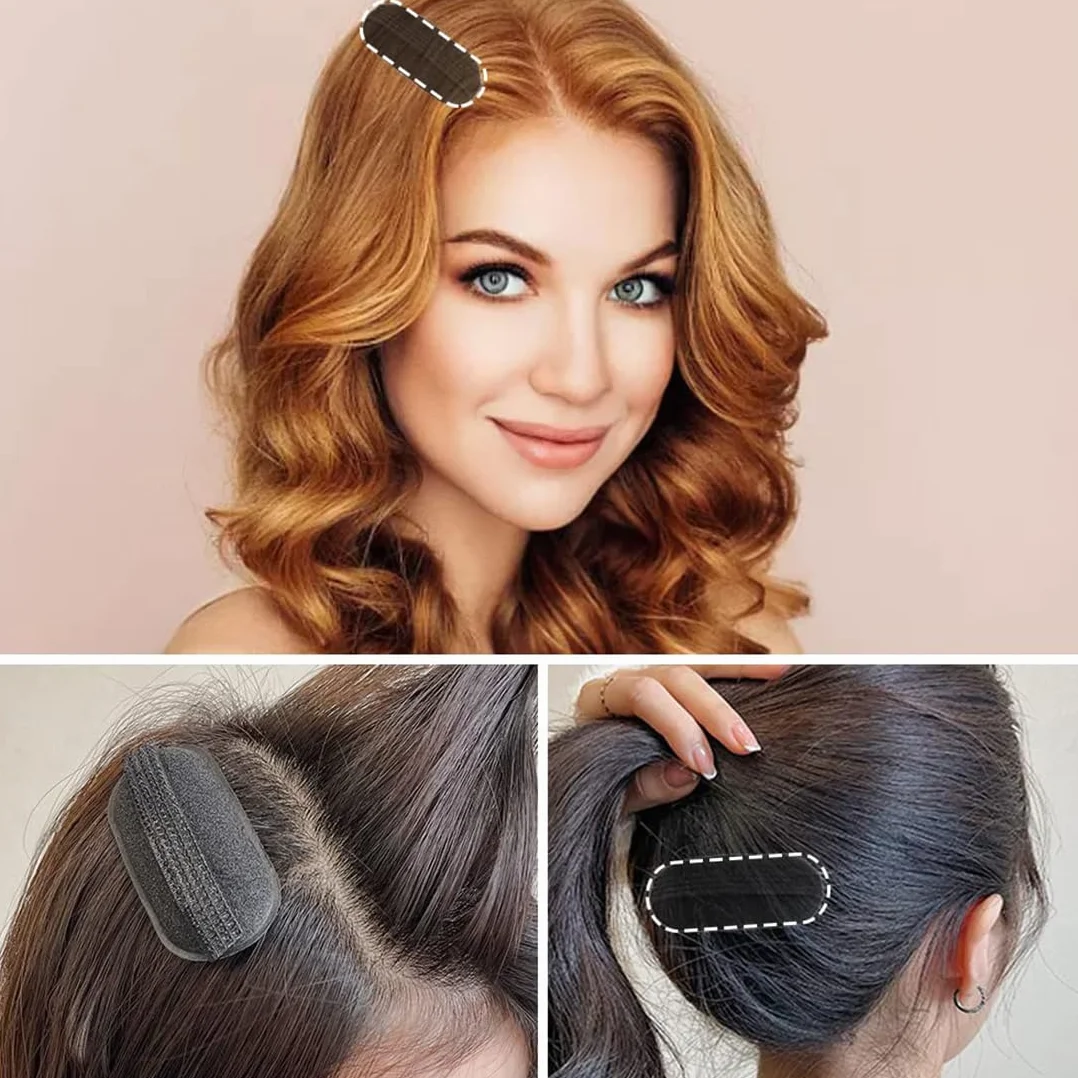Conjunto de 7 Piezas Base de Aumento de Volumen de Cabello Herramienta Trenzado de Inserción de Cabello Bollos de Esponja Negro
