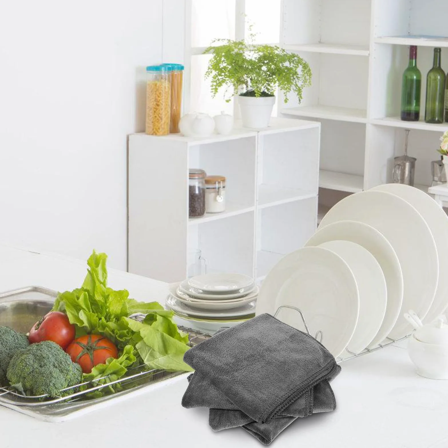 Artibetter Paños de Microfibra Fuerte Absorción 12 Absorbentes y Reutilizables sin Dañar la Pintura para Limpieza del Coche y Cocina