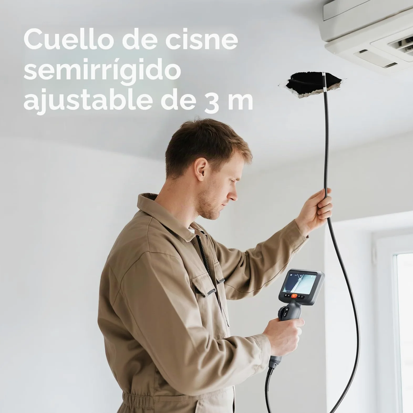 DEPSTECH Boroscopio articulado de 10 pies, cámara endoscópica de doble lente con luz