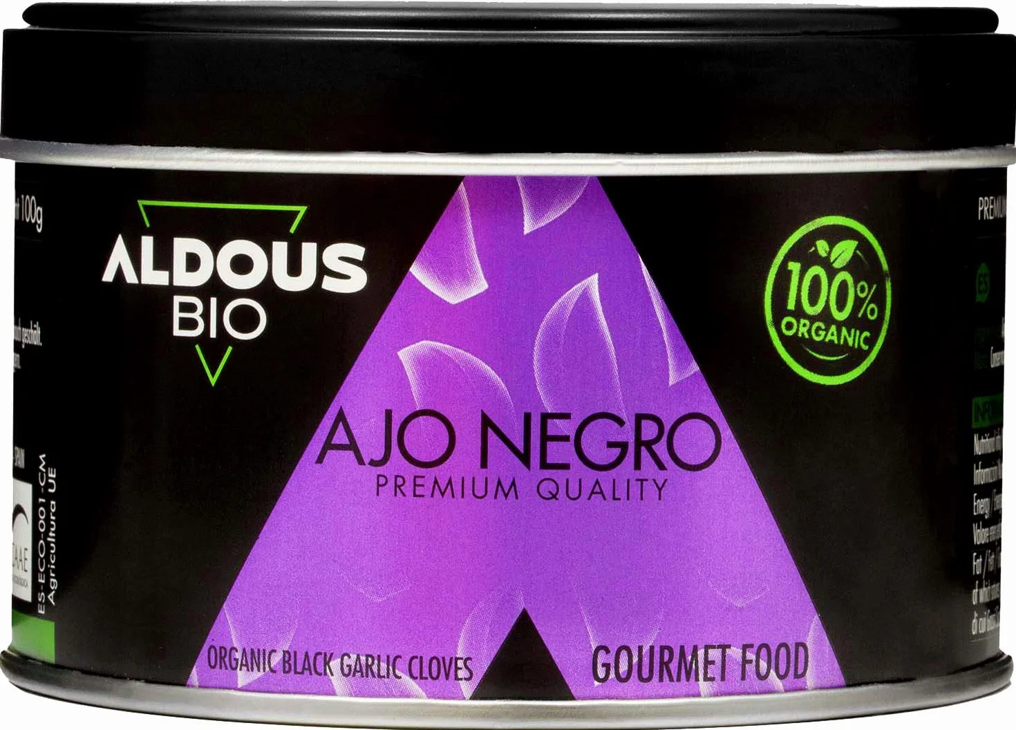 Ajo Negro Ecológico Español Dientes Pelados Gourmet Libre de Plástico