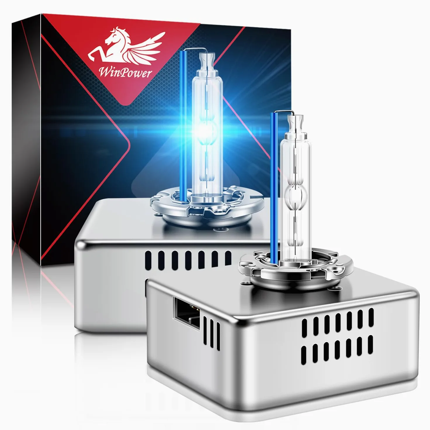 WinPower D5S Xenón Bombilla 35W 8000K HID Auto Lámpara Faro Delantero Azul Base Metálica X-Treme Vision 12 V Kit de Conversión HID, 2 Piezas