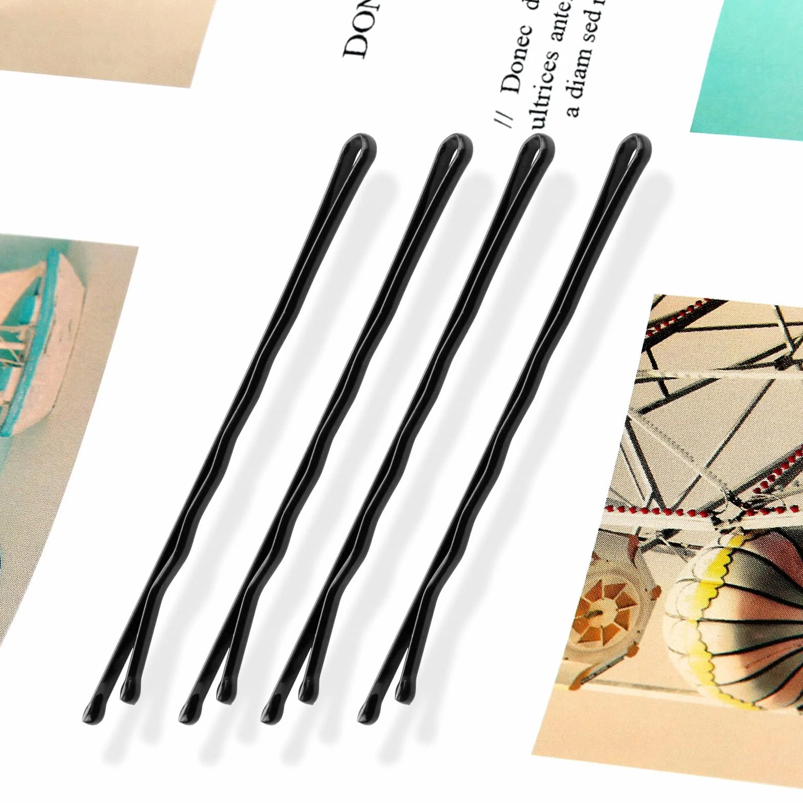 Mbsomnus 50 Piezas Horquillas Pelo Mujer Negro Bobby Pins 7cm Onduladas