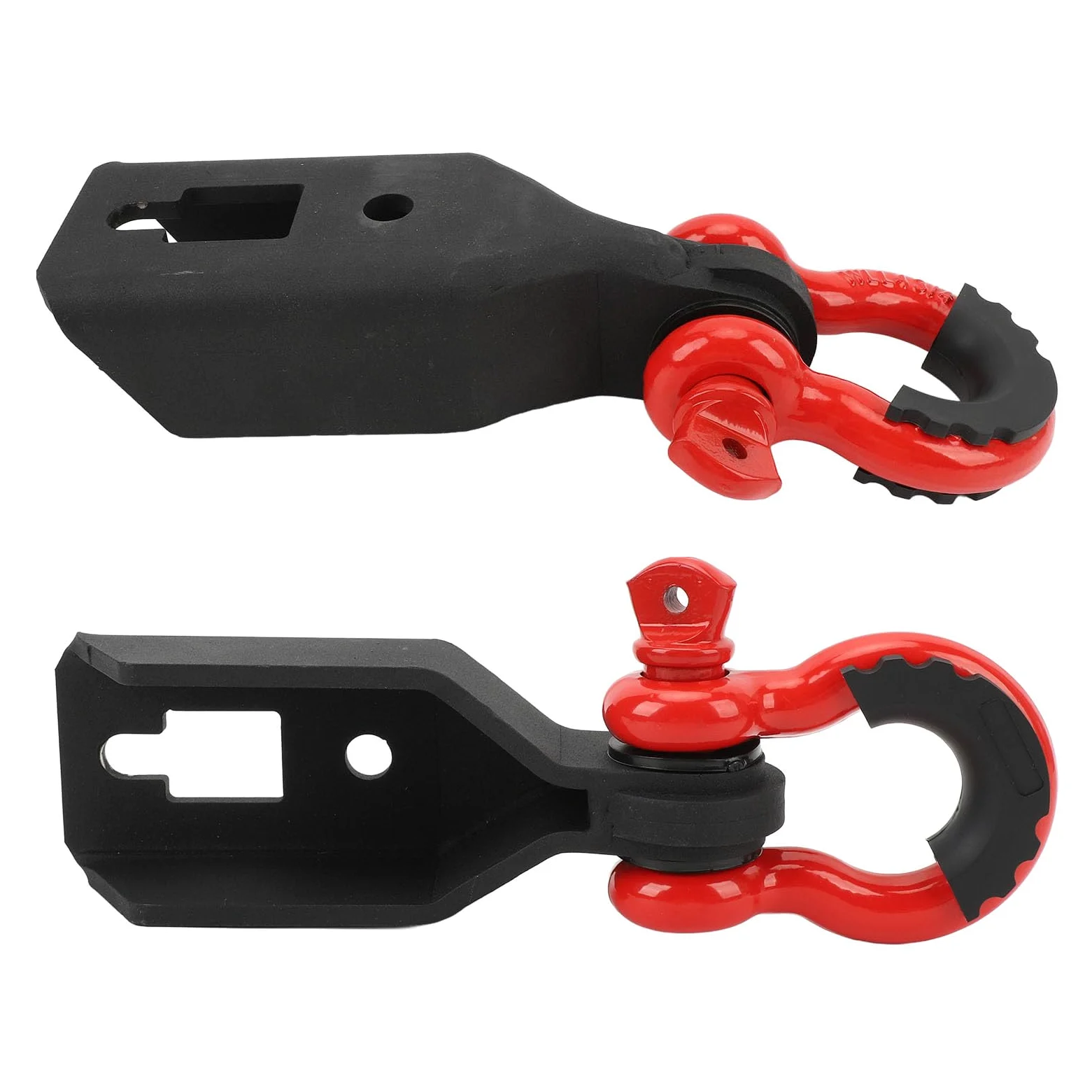 Drfeify Par de Montaje de Grillete de Gancho de Remolque Delantero con Anillos en D de 3 4 Pulgadas Soporte de Montaje de Gancho de Remolque Delantero de Acero Resistente con Recubrimiento en Polvo