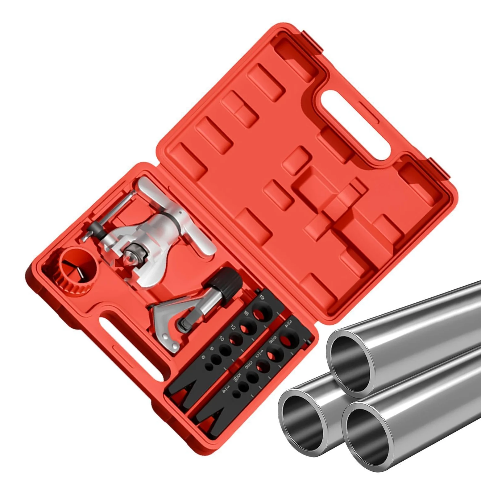 Kit Abocardador Frenos Set De Reparación De Tubos Automóvil | Herramienta Abocardadora De Freno De Metal para Automóviles Camiones Sedanes Taller Hogar Garaje Industria y en Exteriores