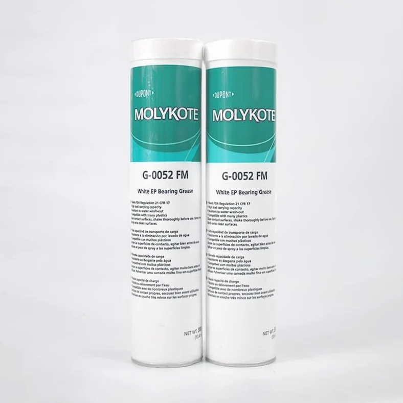 Molykote G-0052 FM White EP Grasa para rodamientos, 380 g, grasa multiusos para contacto con alimentos ocasional, lubricante mecánico para rodamientos, cadenas, engranajes, seguro para alimentos, alta