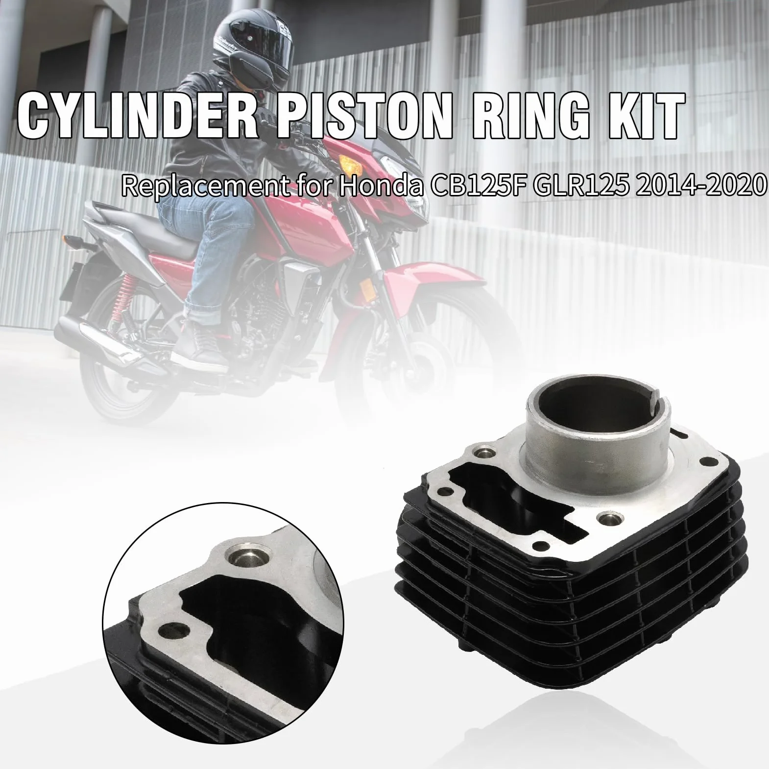 Juego de anillos de pistón 125cc 52.4mm para Honda CB125F GLR125 2014-2020