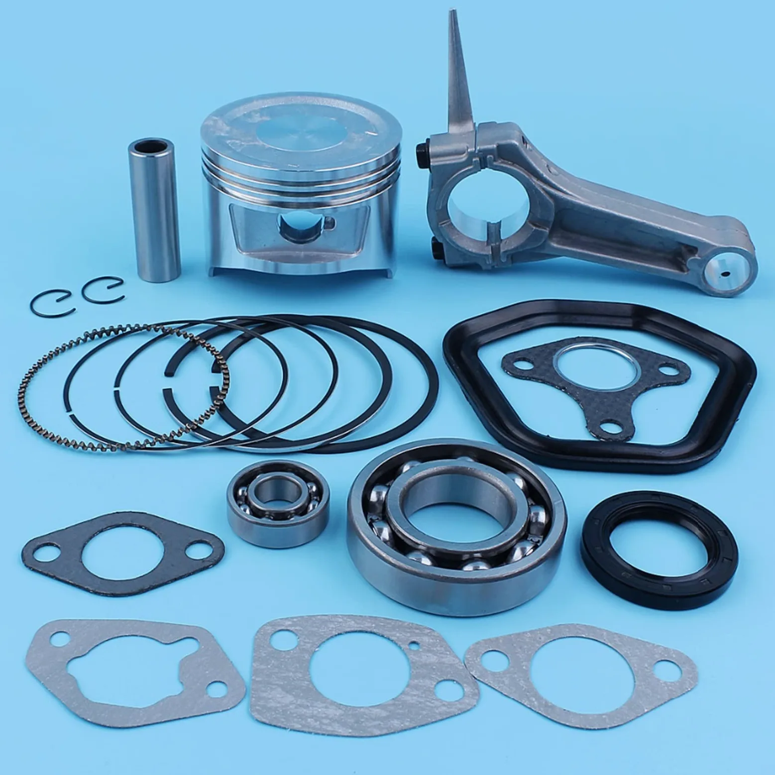 JAFILO Juego de Juntas de Sellado de cojinete de biela de conexión de Pasador de Anillo de pistón de 88 mm, for GX390 13HP GX 390 190F, for Motores de Potencia de generador Juego de Aros de pistón