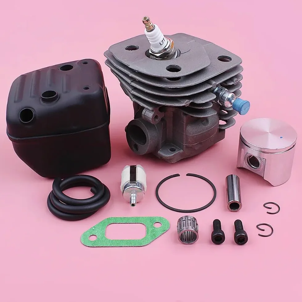 Kit de pistón de cilindro de 47 mm, for Husqvarna 357 359, silenciador de escape, junta de perno, línea de filtro de combustible, pieza de repuesto de motosierra Pistón del cilindro de motosie