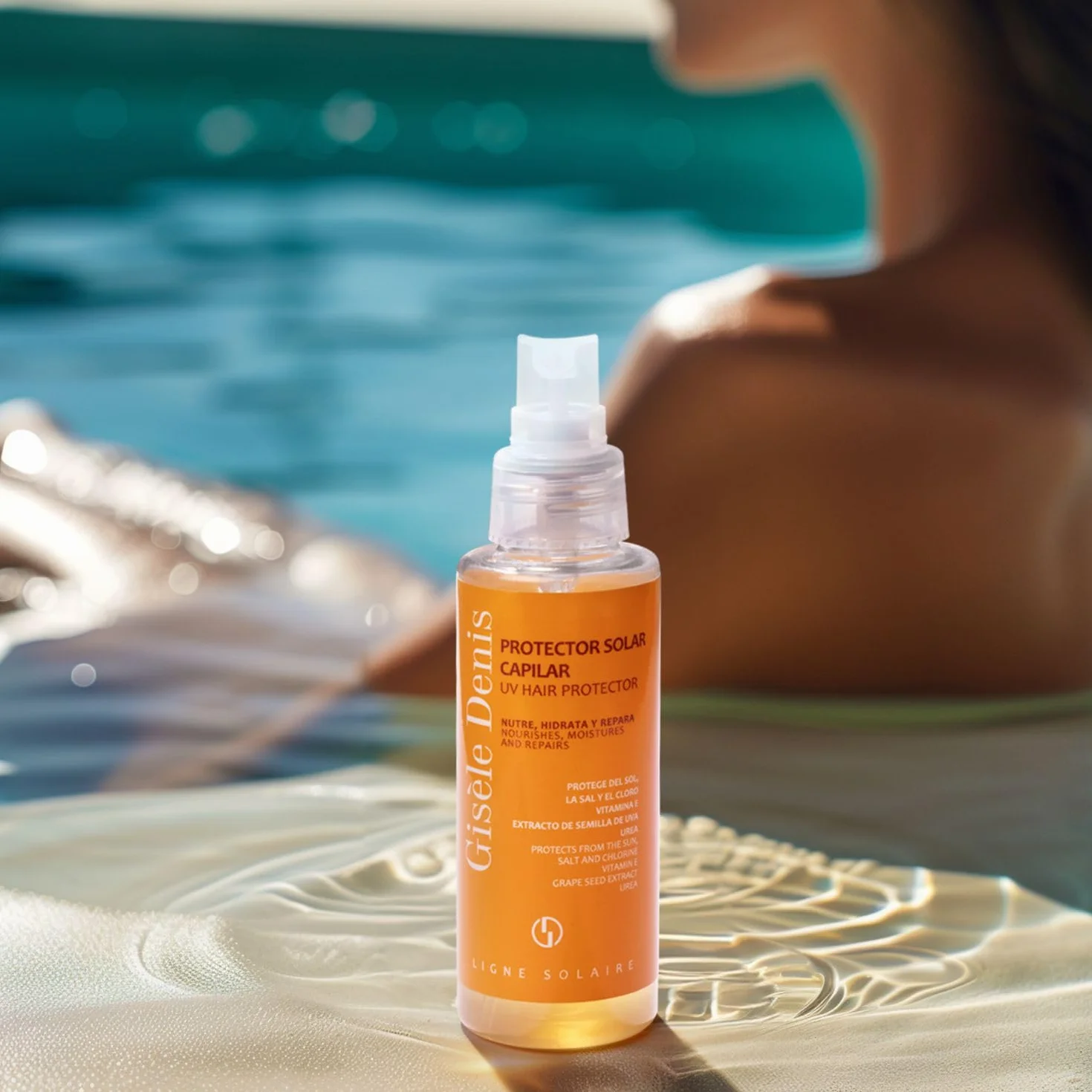 GISÈLE DENIS Protector Solar Térmico Capilar 100 ml Spray para Pelo Liso y Rizado con Vitamina E y Semilla de Uva