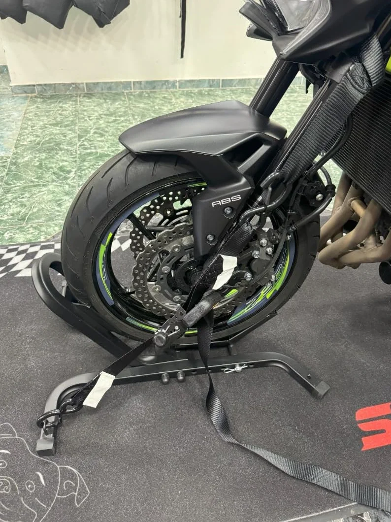 SEFIS C18 Soporte de transporte para motocicleta delantera de motocicleta, balancín de motocicleta, soporte de transporte, para neumáticos delanteros de 12 – 21 pulgadas, soporte de motocicleta