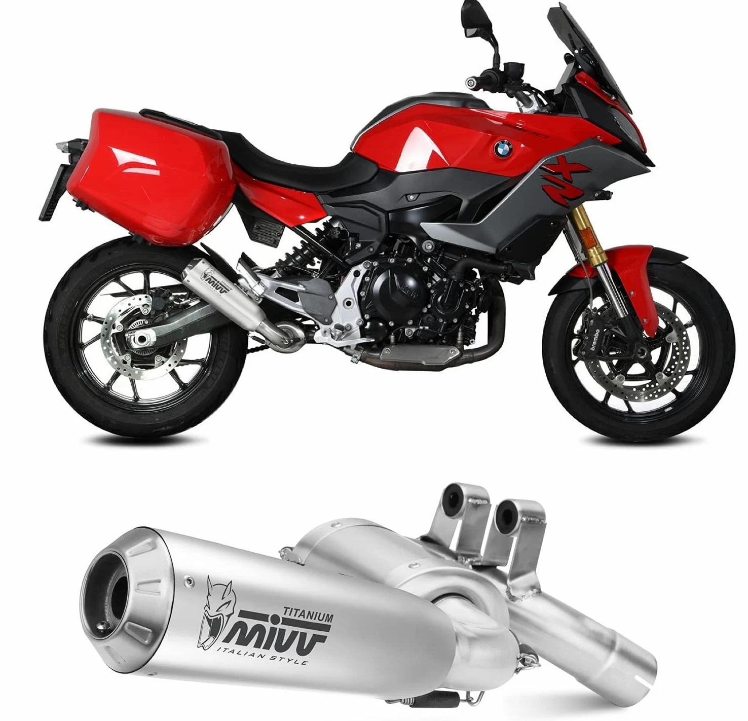 MIVV escape x-m1 titanio compatible con BMW F 900 XR 2020 2021
