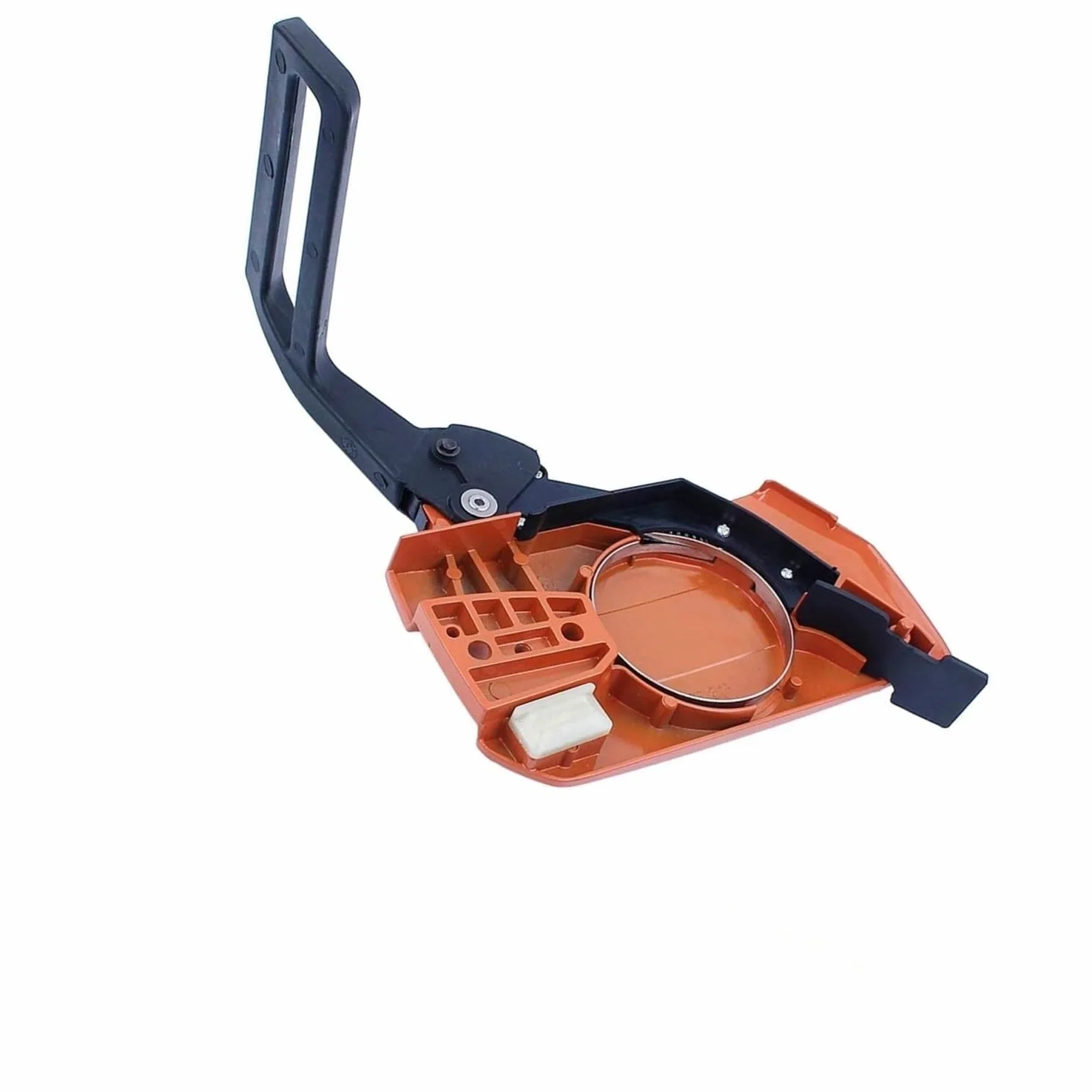 Silenciador de Escape de Motosierra Superior AT03 con Placa de Junta de Soporte Compatible con Conjunto de Freno de Cubierta Lateral de Embrague de Cadena 61 66 162 266 268