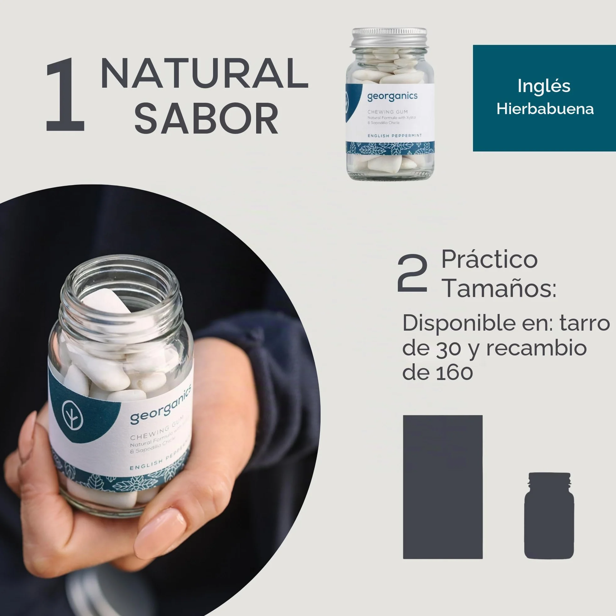 Chicle natural Menta 160uds