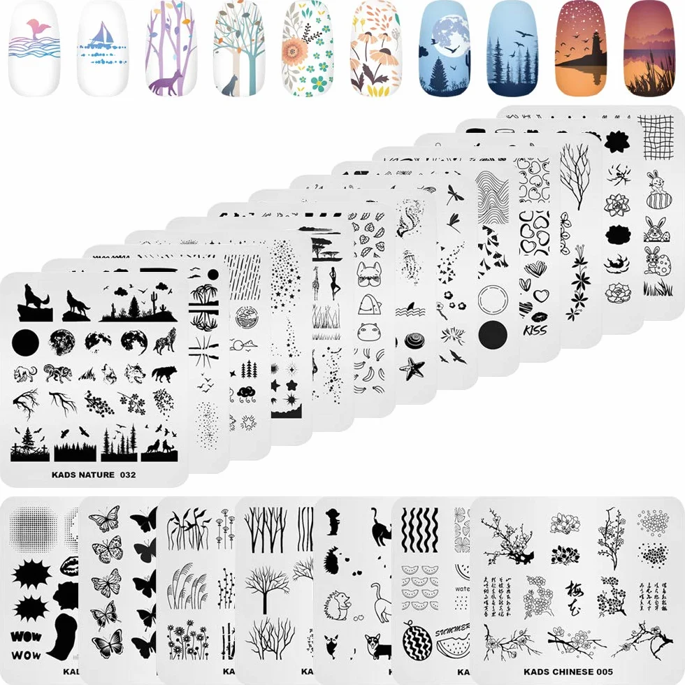 KADS Nail Art Stamping 20pcs Placas Estampacion Uñas Manicura