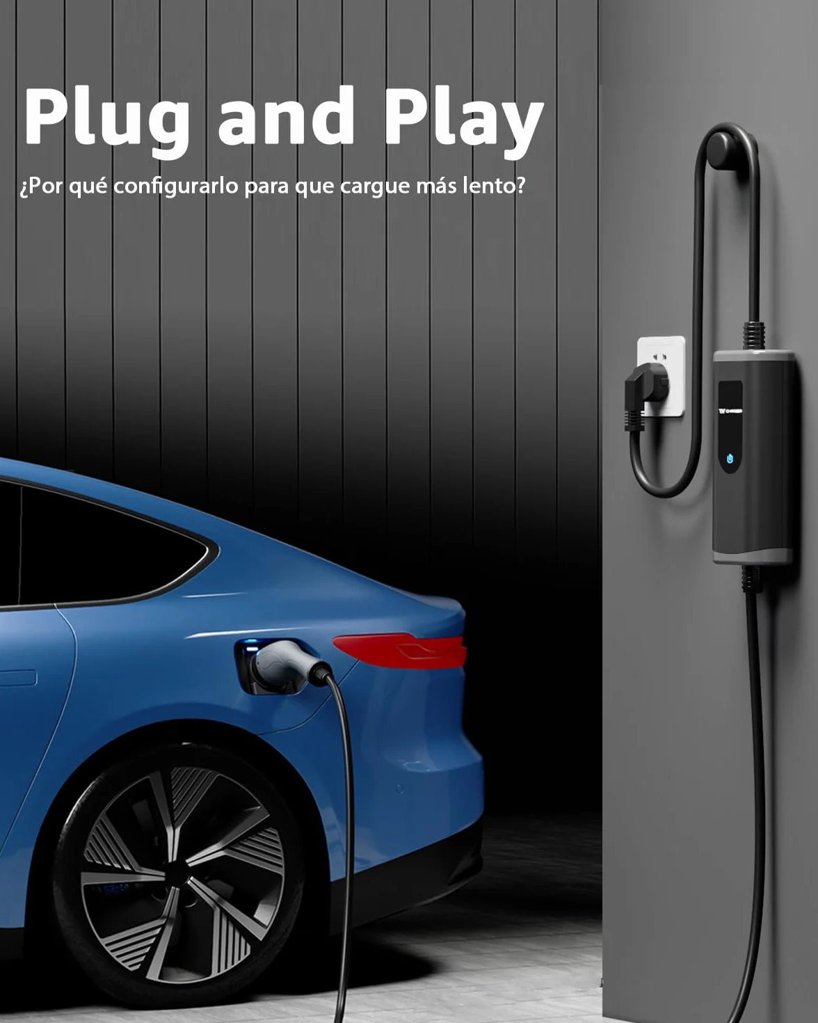 bokman Cargador Coche Electrico Tipo 2, 3,68kW / 16A / 5 Metros / IP65 Impermeable, Monofásico Cable de Carga para Vehículos Eléctricos