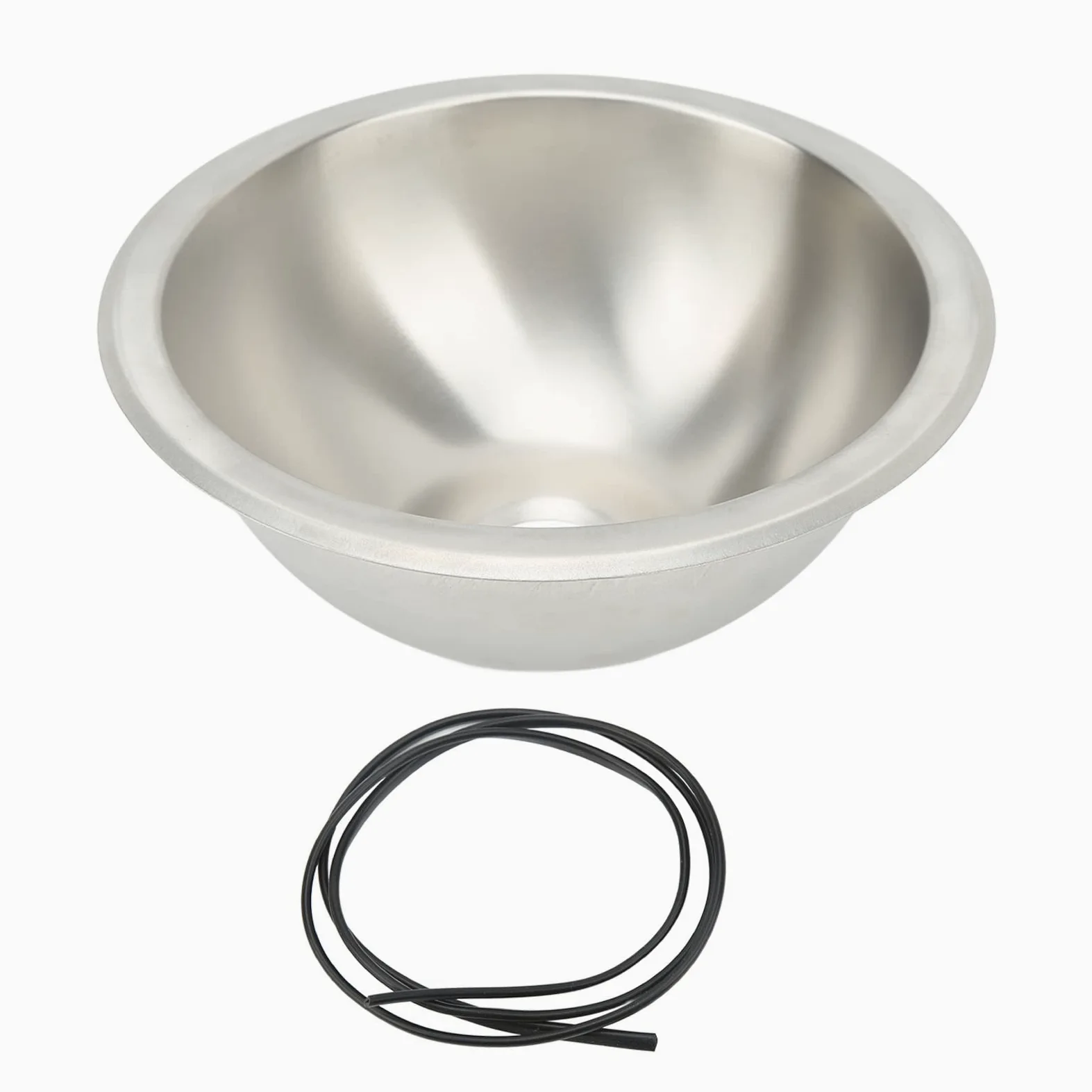 Fregadero de Cocina para Caravana Trefilado Redondo de Acero Inoxidable para Alisar el Fregadero de Caravana para Reemplazo