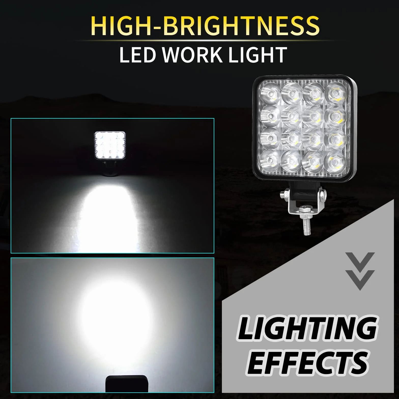 AUXTINGS 3.5 cala 9 cm 48W mini Faro de trabajo LED Spot 6000K IP67 Impermeable 12V 24V para off road camión coche ATV 4x4 tractor moto 2 piezas