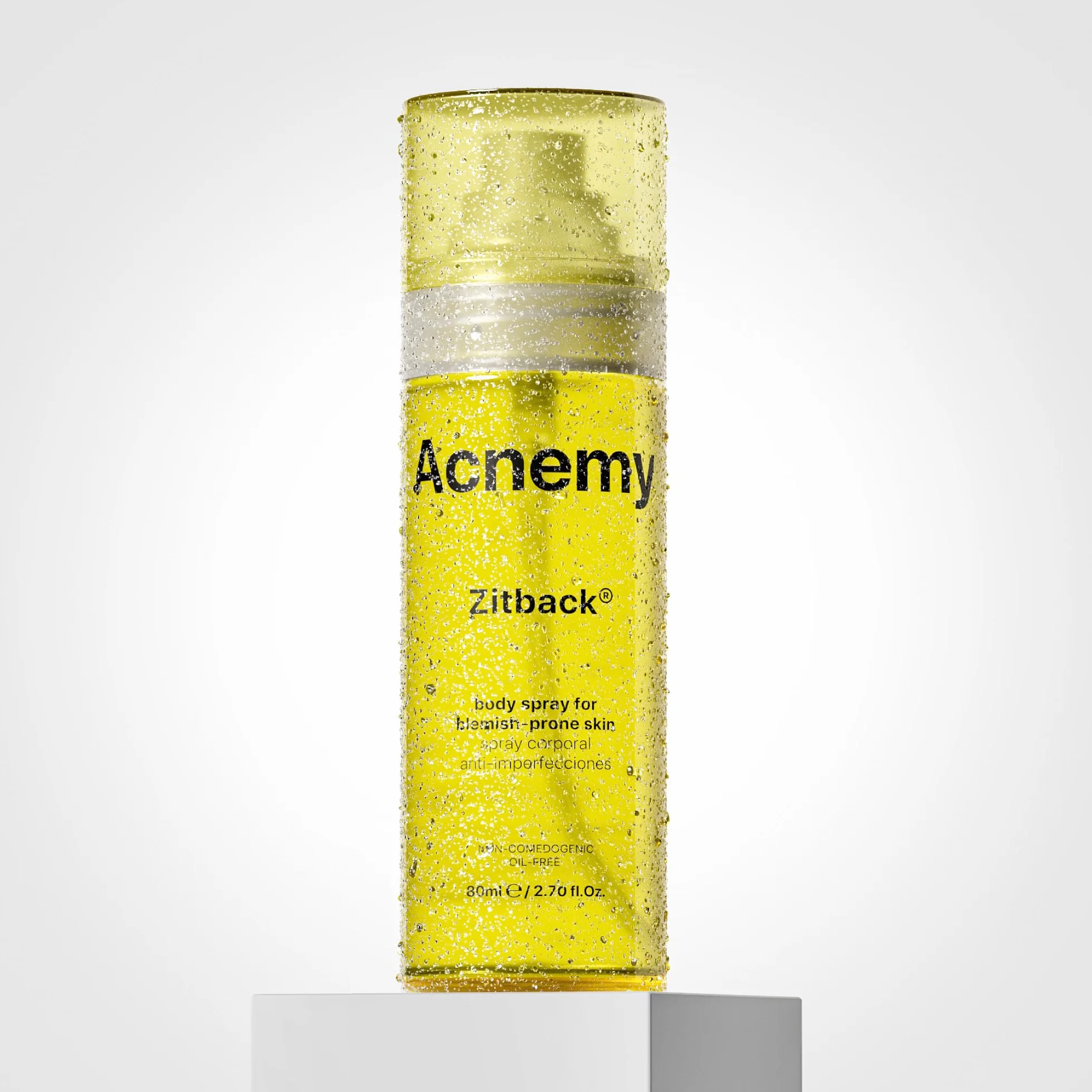 ACNEMY ZITBACK® Spray Corporal Antiacné con AHA y Agua de Limón, 80 ml – Elimina Espinillas