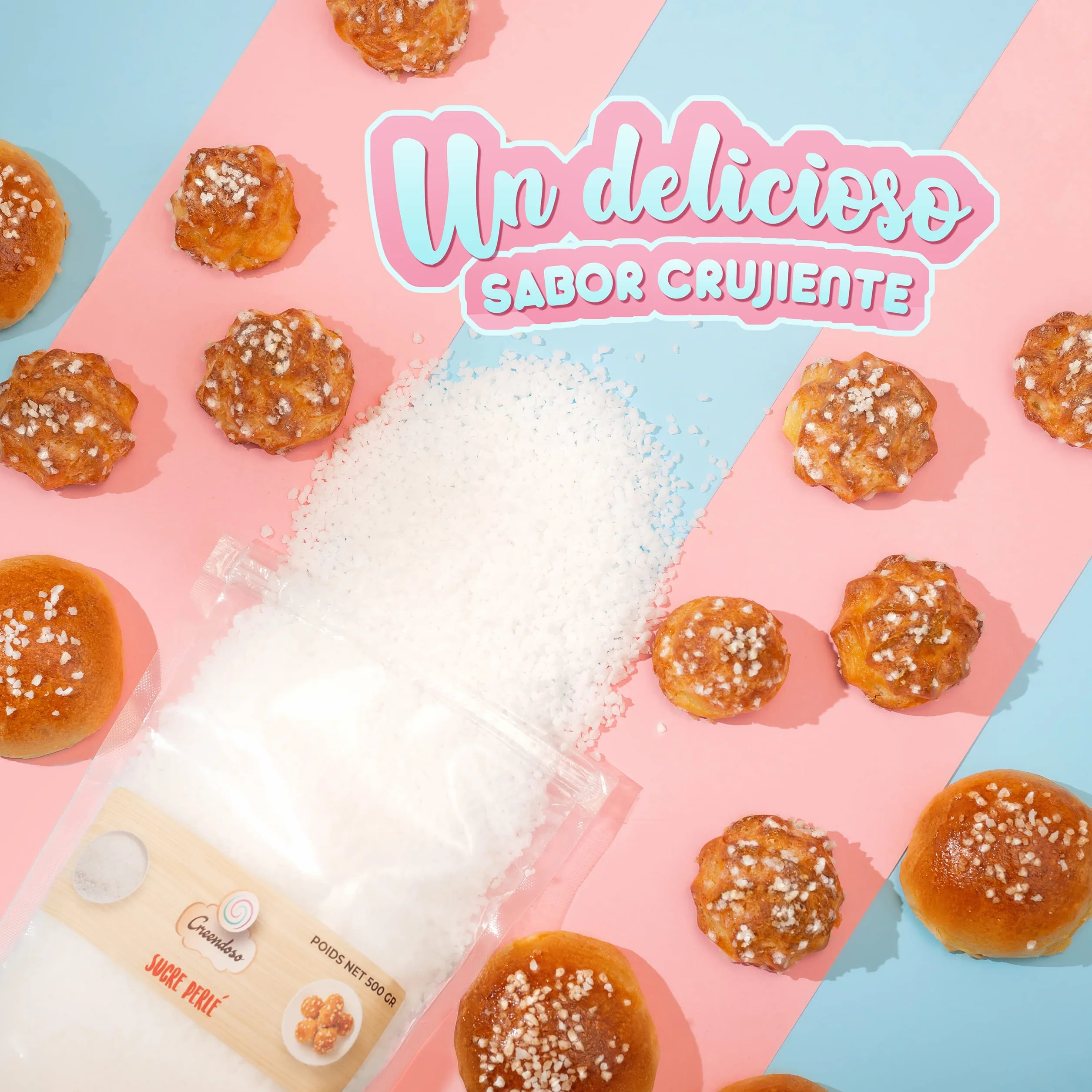 GREENDOSO® Azúcar Perlado 500 g para Hornear y Decoración de Dulces