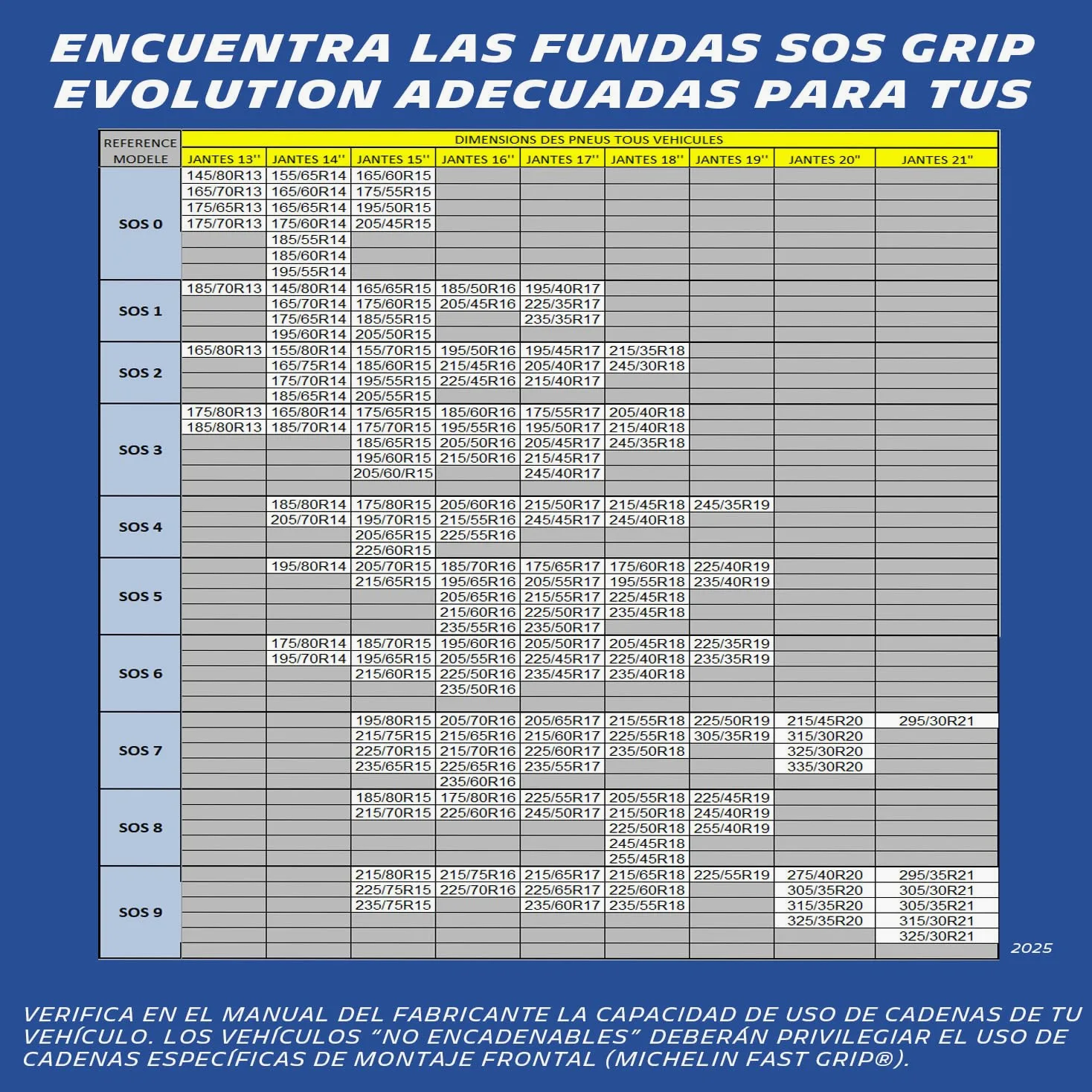 MICHELIN 008419 SOS GRIP Cadenas de nieve textiles Coche, Fundas de nieve para neumáticos EVO 9