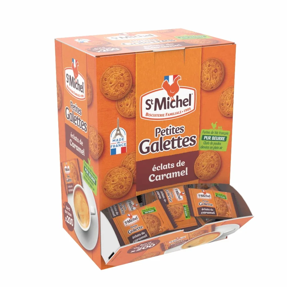 St Michel Distribuidor de Galletas Pequeñas con Trocitos de Caramelo 200 Galletas en Bolsa Fresca