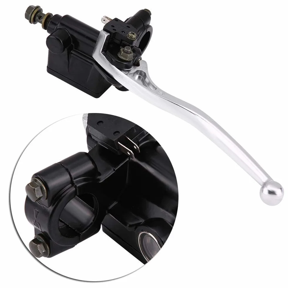 Terisass Maneta de la Motocicleta Embrague Freno, Bomba de palanca de Freno de Motocicleta 7/8" 22 mm Aleación de aluminio Freno delantero Derecho Cilindro Maestro Principal