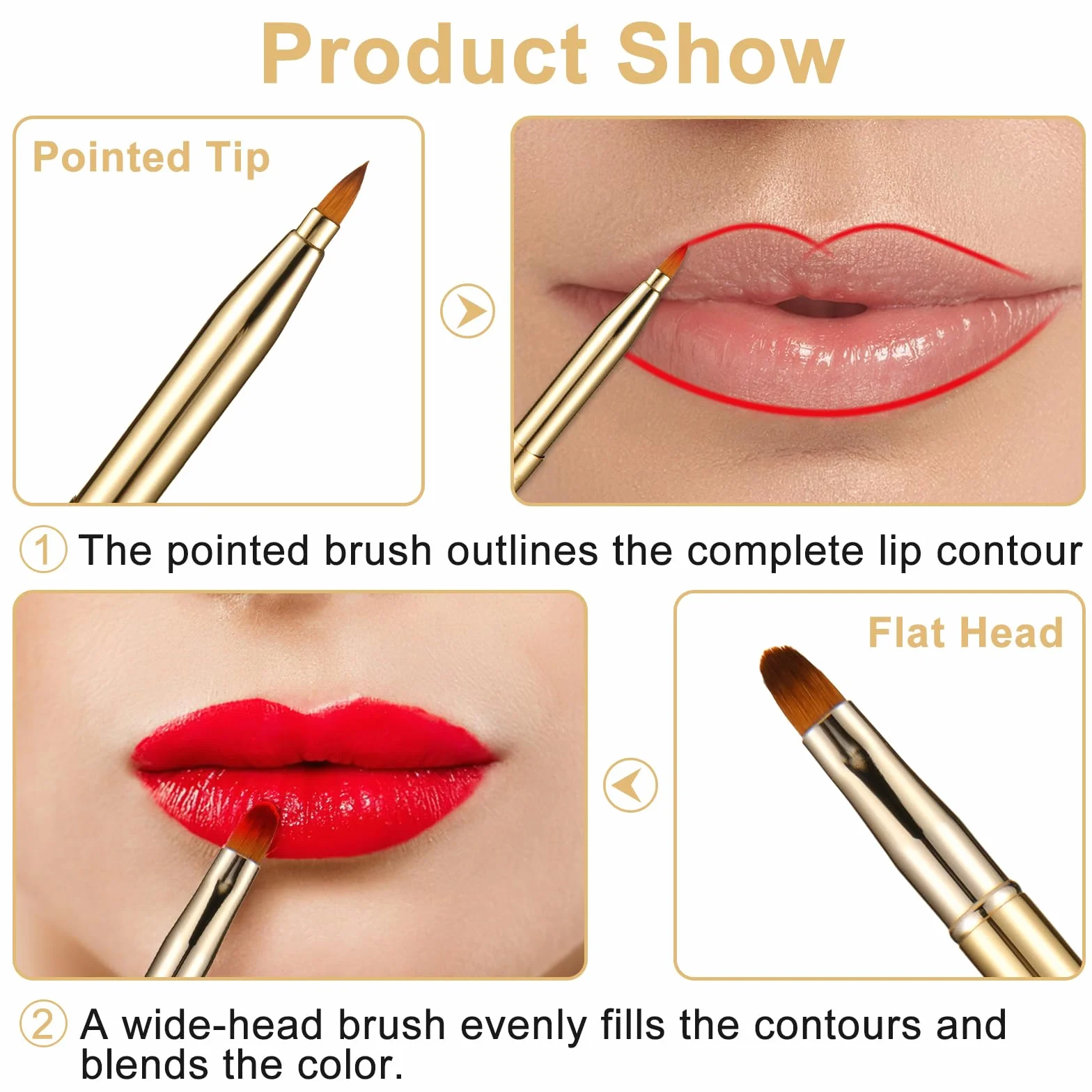 Simarro brochas retráctiles lápiz labial doble extremo metal portátil brillo labios cubierta corrector herramienta maquillaje negro