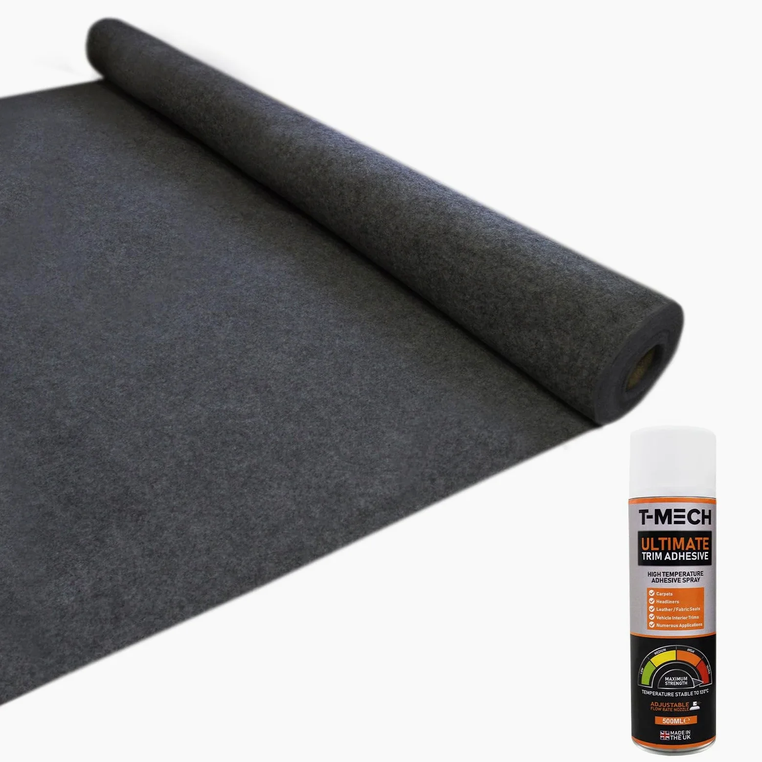 11m² Alfombra Furgoneta Gris Antracita Alfombrilla Coche Universal Autocaravana Cámper Forro Tela Tapicería Decoración Interior Protector Maletero Cubre Asiento+5 Latas Adhesivo Pegamento GRATIS