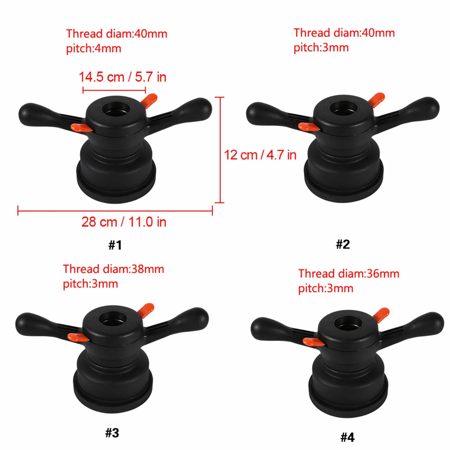 Elerose equilibradora de ruedas tuerca ala cubo 40mm 3mm