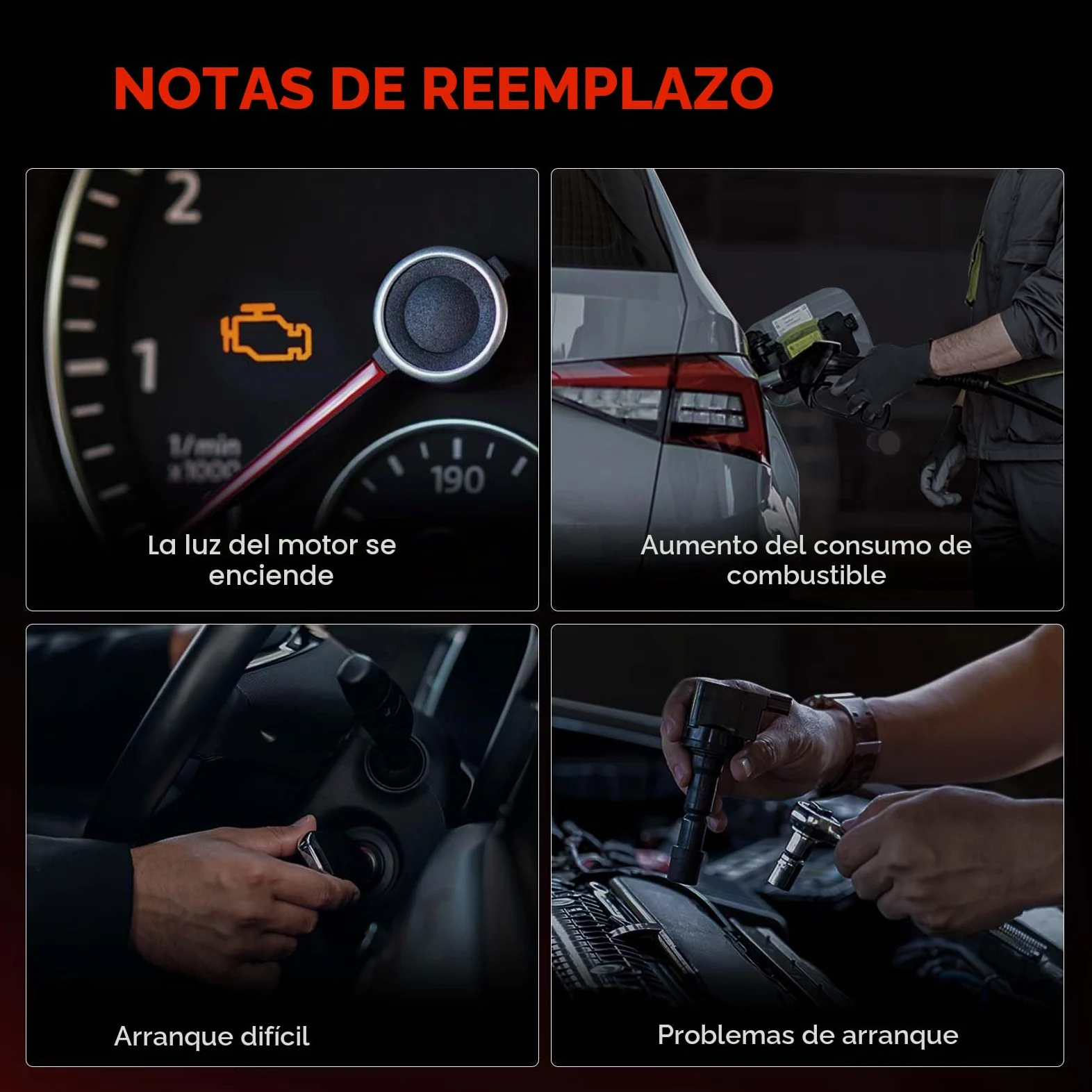 Frankberg 4 bobinas de encendido + 4 bujías 7700107177 | Compatible con: M.e.g.a.n.e I Clásico LA0/1, Grand Scénic III JZ0/1, Thalia II LU, M.e.g.a.n.e I Entrenador DA0/1
