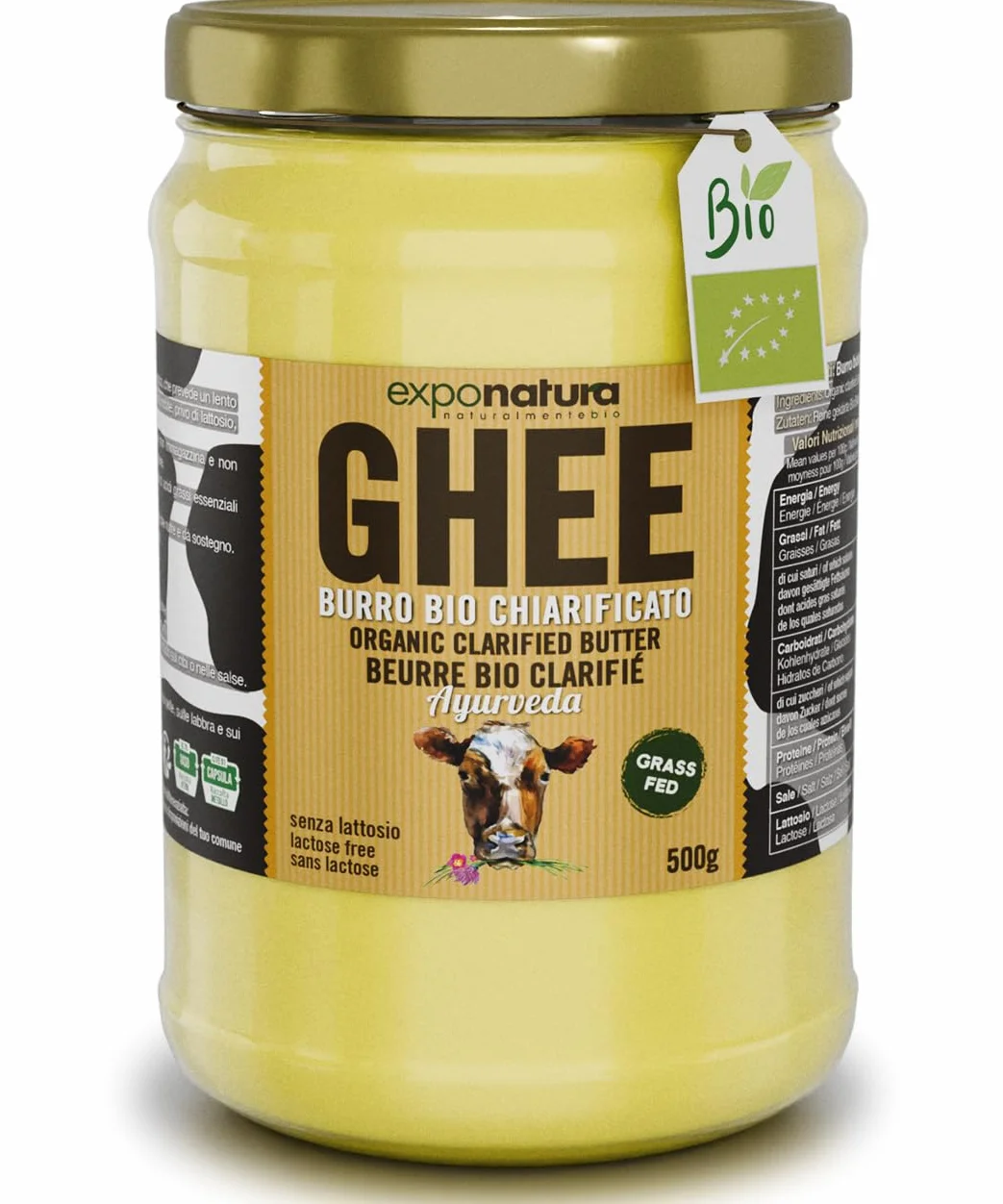 Exponatura Ghee orgánico Mantequilla clarificada 500 g