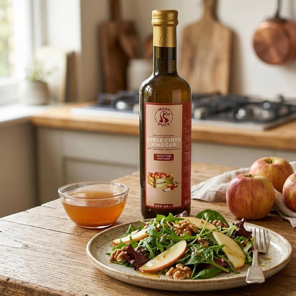 Vinagre de Sidra de Manzana Natural Italiano con la Madre 500ml Puro Sin Filtrar Sin Pasteurizar