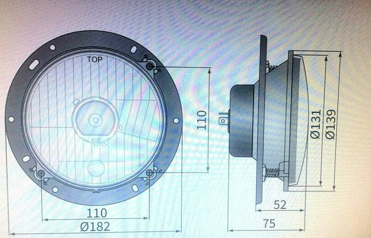 2 faros H4 redondos de posición para tractor Deutz DX, 07, Agrocompact, Agroprima, Agrostar, Agroxtra E20 con bombillas de 12 V
