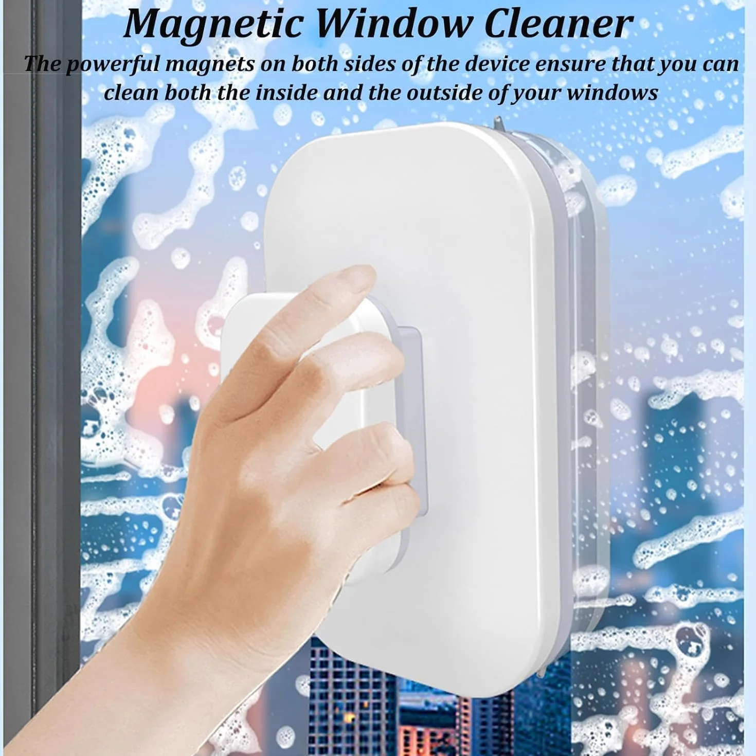 Windshield Wow Magnetic Car Window Cleaner, Magnetic Window Cleaner Tool, Magnetic Windshield Cleaner Tool, Magnet Window Cleaner Tool, Windshieldwow Magnetic Car Window Cleaner (1PC)