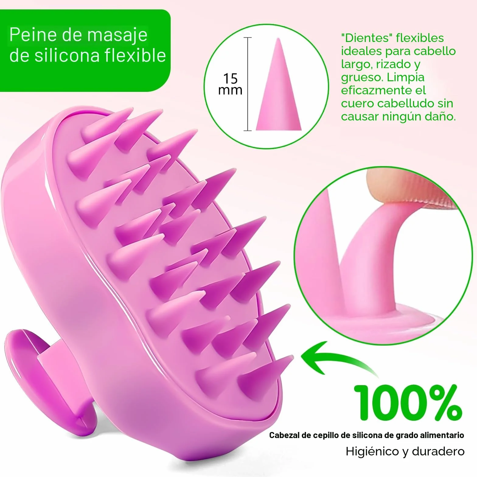 Aceite de Romero 100% puro para Crecimiento del Cabello 60ml con Masajeador de Cuero Cabelludo