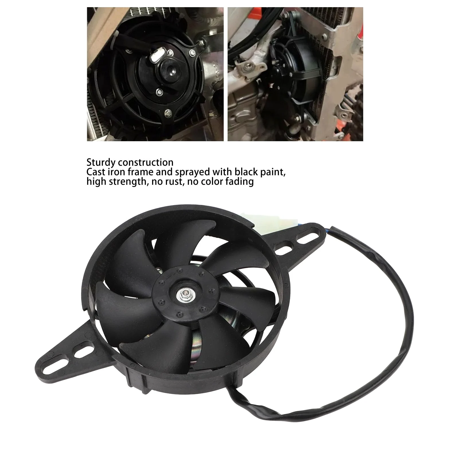 Tonysa Ventilador de Refrigeración del Radiador de la Motocicleta, Ventilador Eléctrico de Alta Eficiencia de 12 V para Moto Cuádruple ATV de 150-250 Diseño Compacto, con