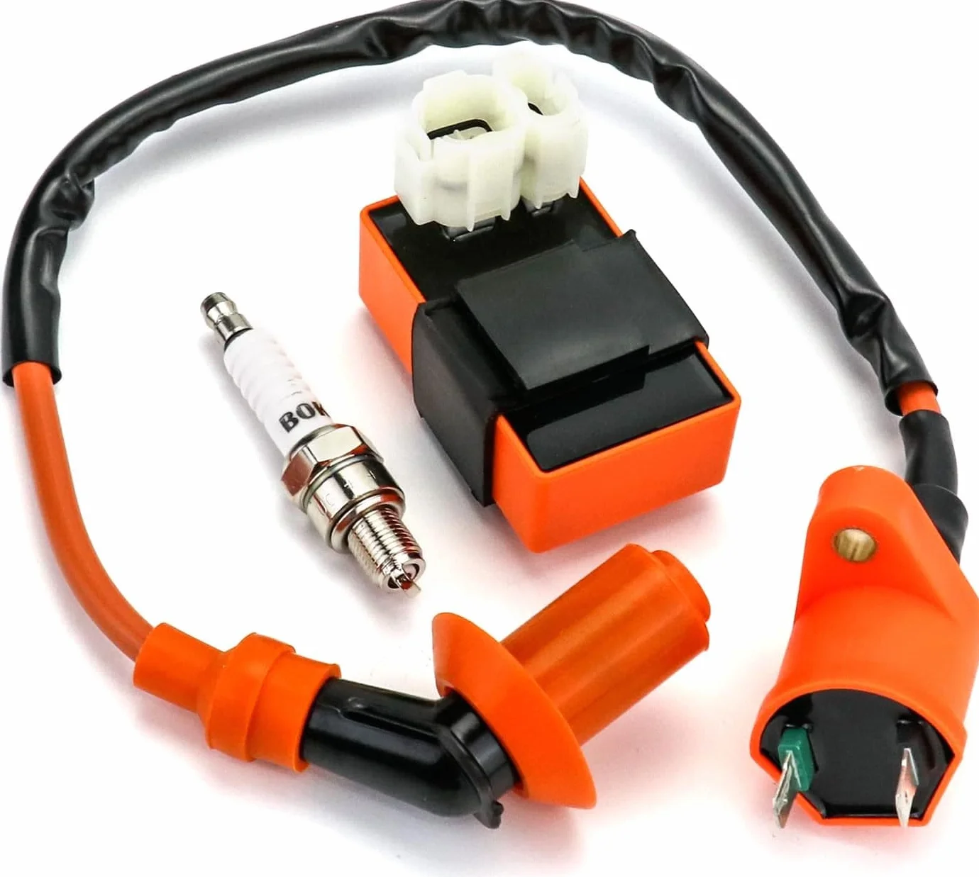Bobina de encendido CDI, bobina de encendido, sistema de encendido para GY6 50 CC 125 CC 150 CC, bujía Samfox Racing Performance CDI compatible