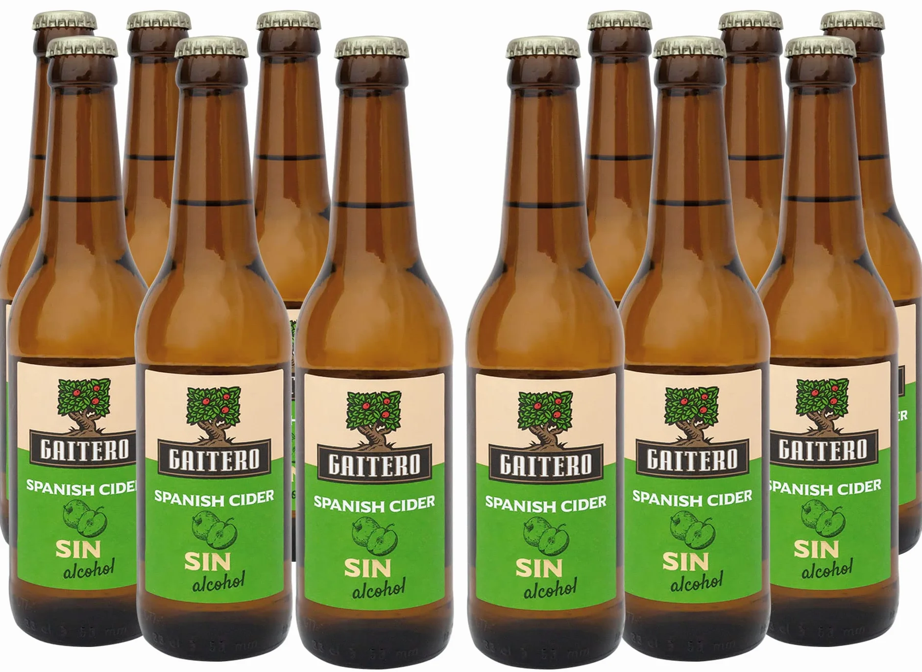 El Gaitero Spanish Cider sin Alcohol 33Cl, Caja de 12 Botellas