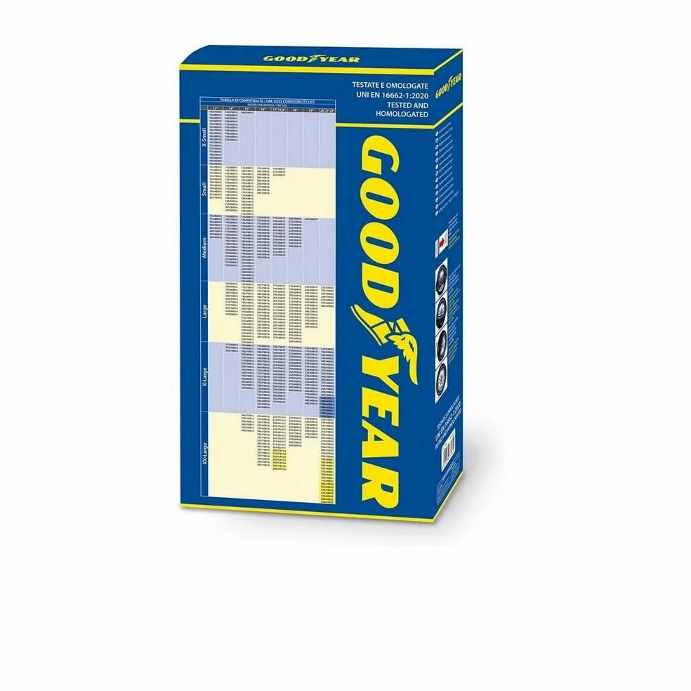 Calcetines DE Nieve Talla XL Calcetines DE Hielo para NEUMÁTICOS 225/55-19 (77964) Juego DE 2 Piezas HOMOLOGADO Goodyear para Coches MONTADOS sobre Ruedas MOTRICES Serie Star Gripper Plus