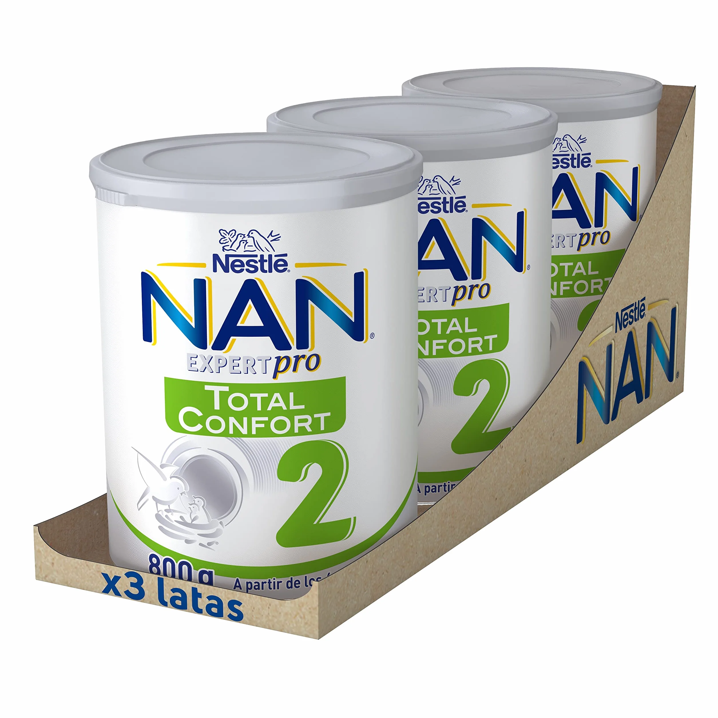 Nestlé NAN TOTAL CONFORT 2 Leche para bebés 800g 3 szt.