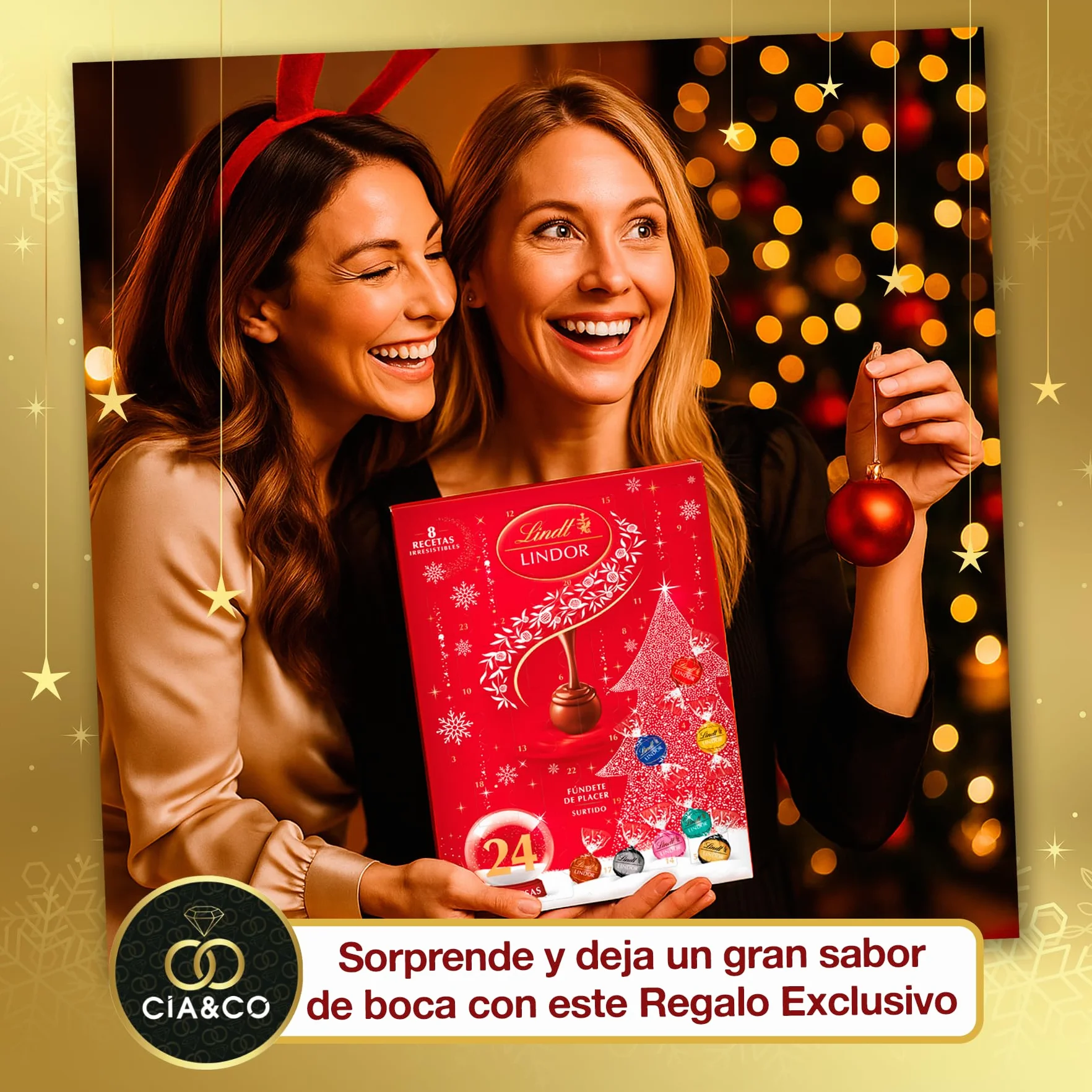 Calendario de Adviento LINDT LINDOR 2025 24 Bombones Gourmet 312 g Regalo Navideño Premium