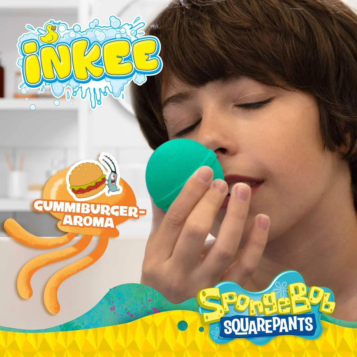 INKEE Bob Esponja Pack 5 Bombas de Baño para Niños con Sorpresa - Figuras Coleccionables 80g