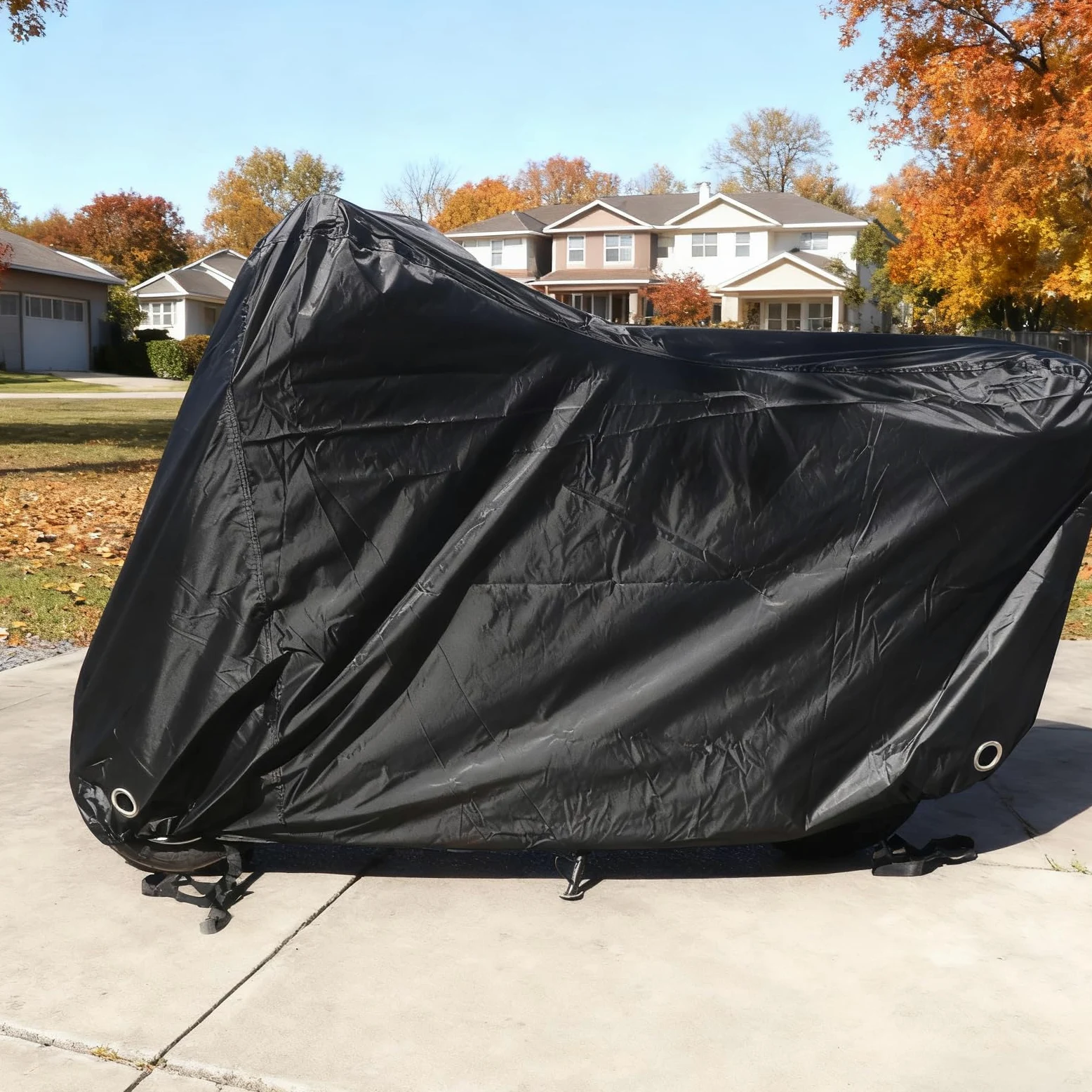 XYZCTEM Funda Impermeable para Scooter, Cubierta para ciclomotor, protección Exterior contra el Agua, los Rayos UV, el Viento. Negro, 72 Pulgadas L