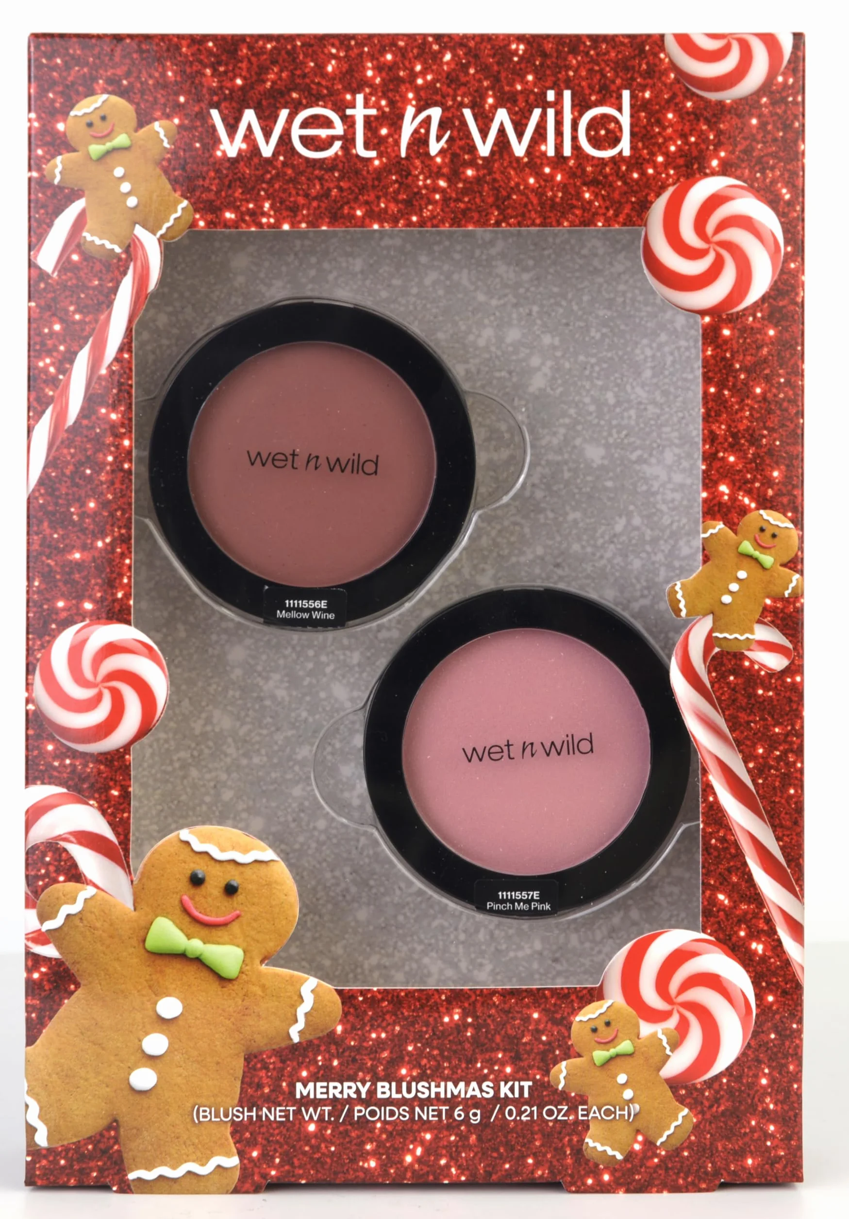 Wet n Wild Merry Blushmas Set, Caja de Maquillaje con 2 Blush en Crema y Iluminador